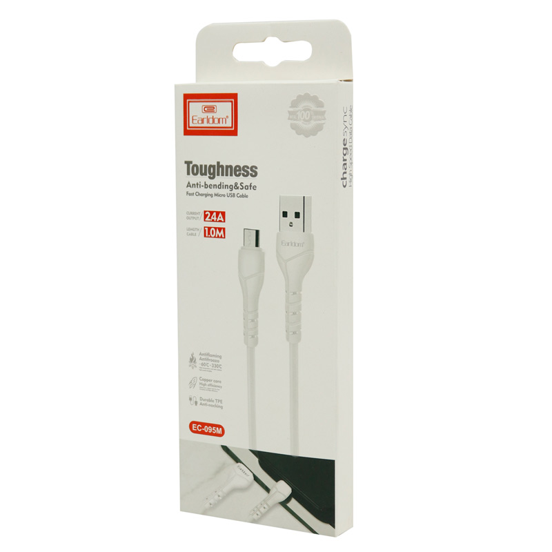 کابل میکرو یو اس بی فست شارژ Earldom EC-095M 2.4A 1m