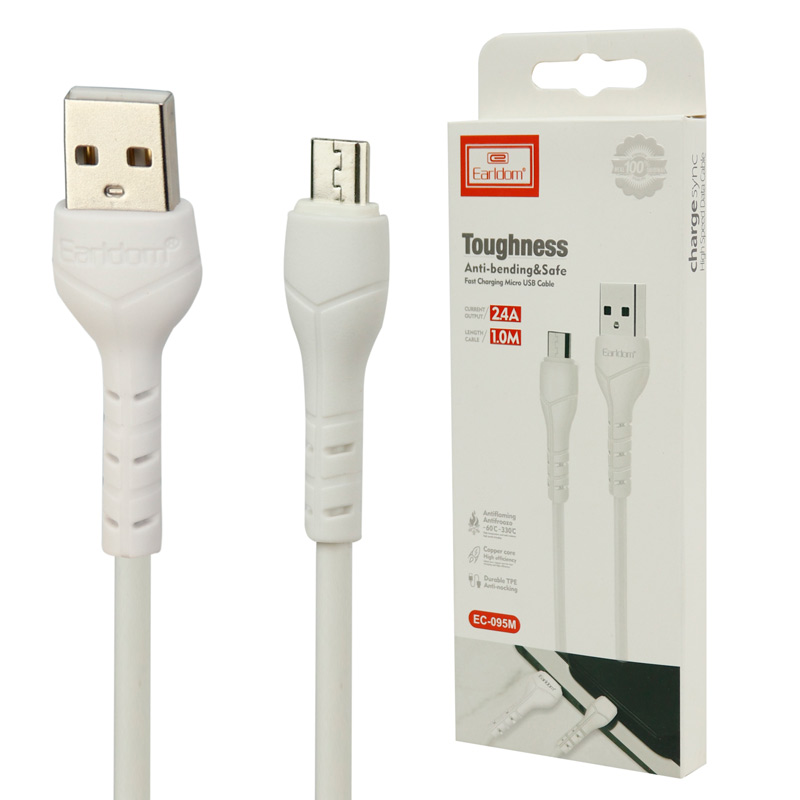 کابل میکرو یو اس بی فست شارژ Earldom EC-095M 2.4A 1m