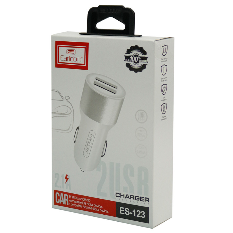 شارژر فندکی Earldom ES-123 2.1A + کابل Type-C