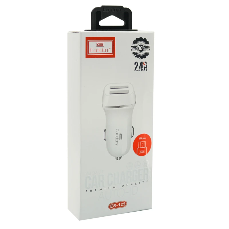 شارژر فندکی Earldom ES-125 2.4A + کابل میکرو یو اس بی