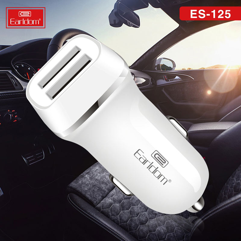 شارژر فندکی Earldom ES-125 2.4A + کابل آیفونی