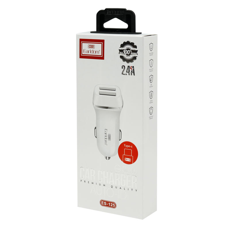 شارژر فندکی Earldom ES-125 2.4A + کابل Type-C