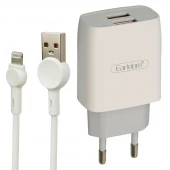 شارژر دیواری فست شارژ Earldom ES-196 2Port 2.4A + کابل آیفونی