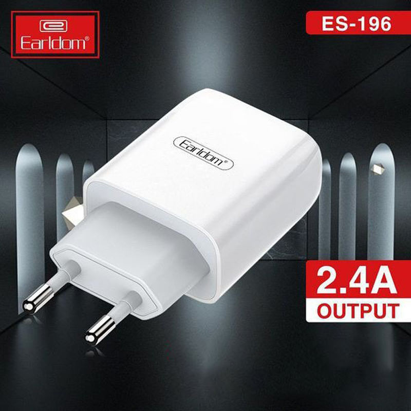 شارژر دیواری فست شارژ Earldom ES-196 2.4A + کابل میکرو یو اس بی