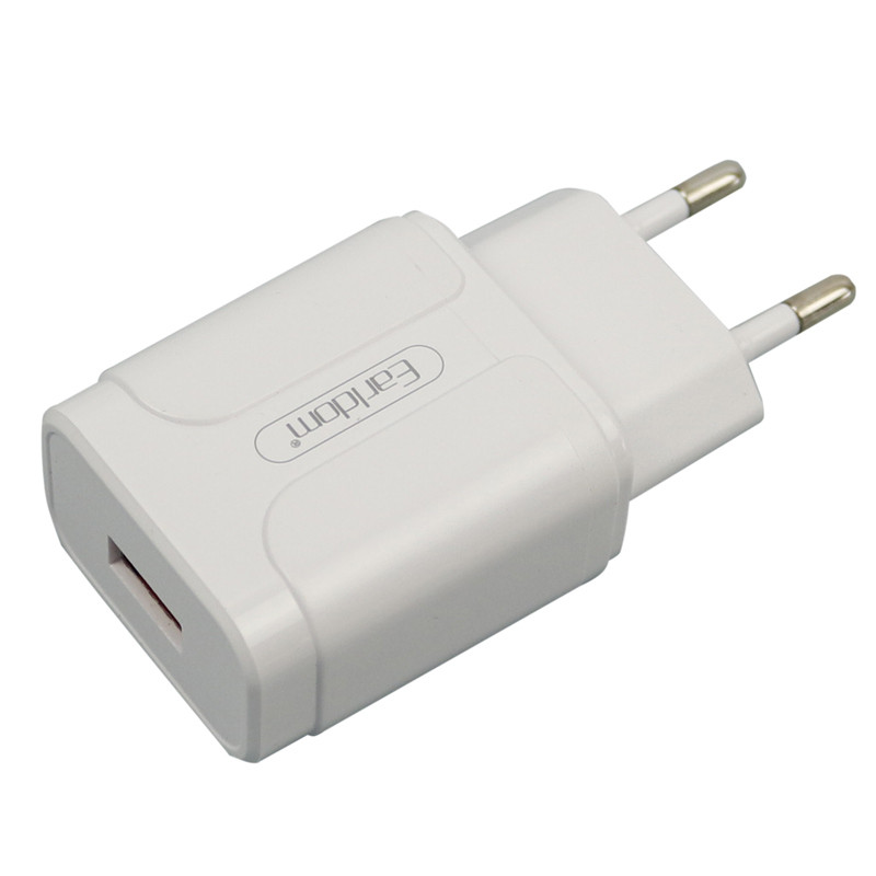 شارژر دیواری فست شارژ Earldom ES-KC24 2.4A QC3 12W + کابل آیفونی