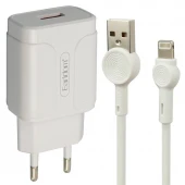 شارژر دیواری فست شارژ Earldom ES-KC24 2.4A QC3 12W + کابل آیفونی