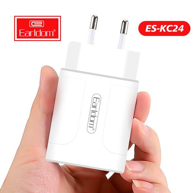 شارژر دیواری فست شارژ Earldom ES-KC24 2.4A QC3 12W + کابل آیفونی