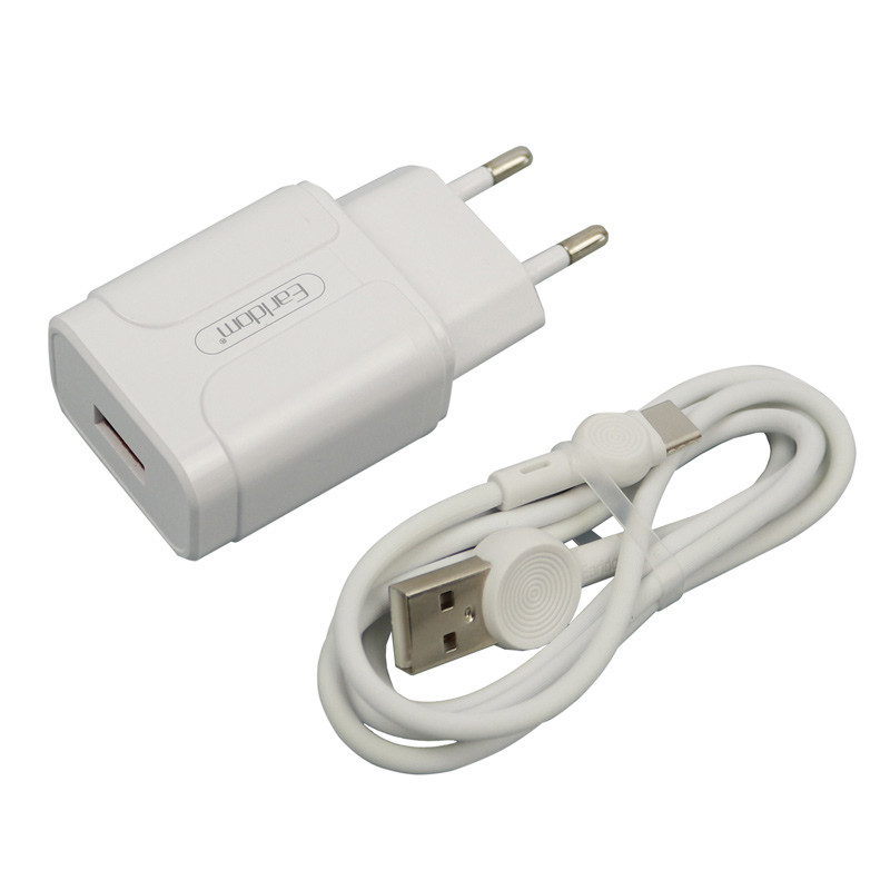 شارژر دیواری فست شارژ Earldom ES-KC24 2.4A QC3 12W + کابل Type-C
