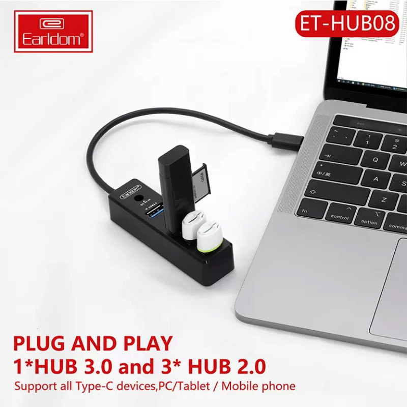 هاب 4 پورت Type-C ارلدام ET-HUB08