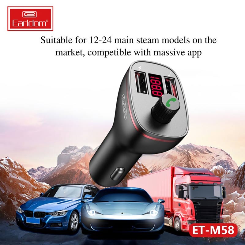 FM Player بلوتوثی + شارژر فندکی Earldom ET-M58