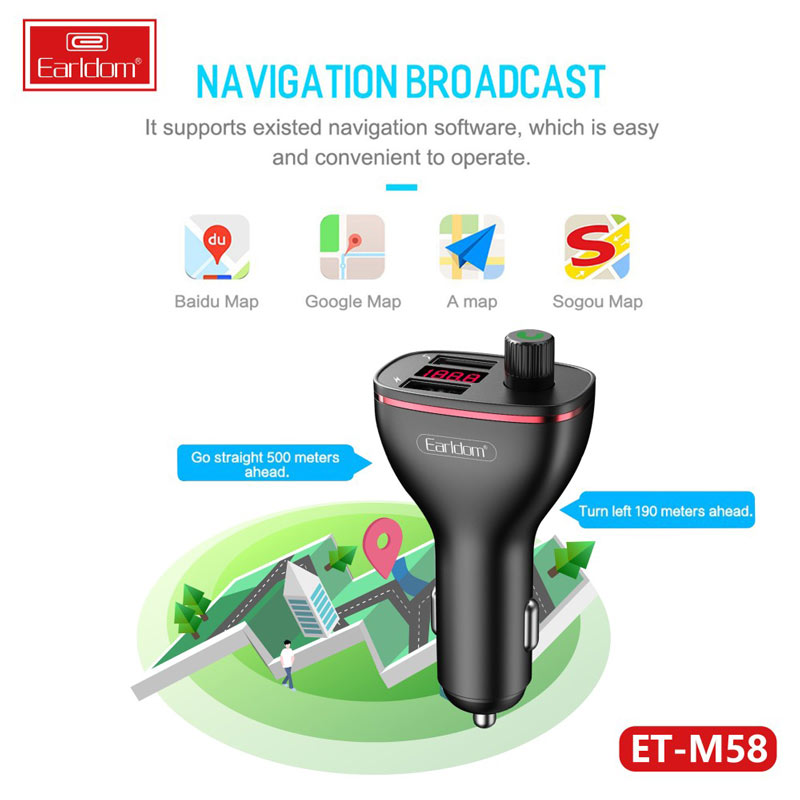 FM Player بلوتوثی + شارژر فندکی Earldom ET-M58