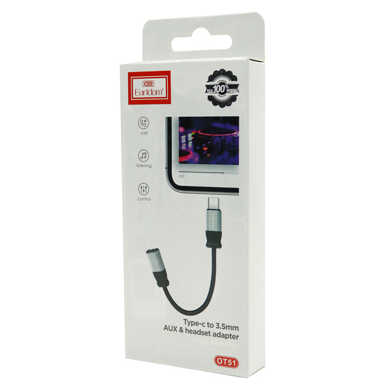 کابل تبدیل Earldom ET-OT51 Type-C To 3.5mm Audio