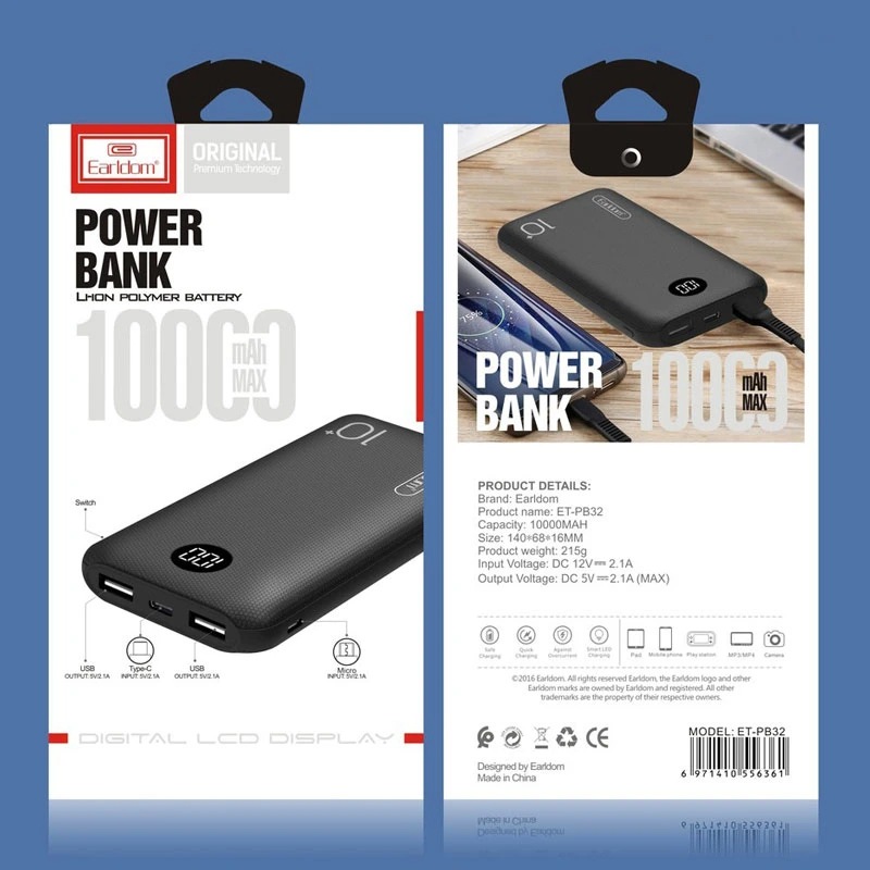 پاور بانک فست شارژ 10000 ارلدام Earldom ET-PB32