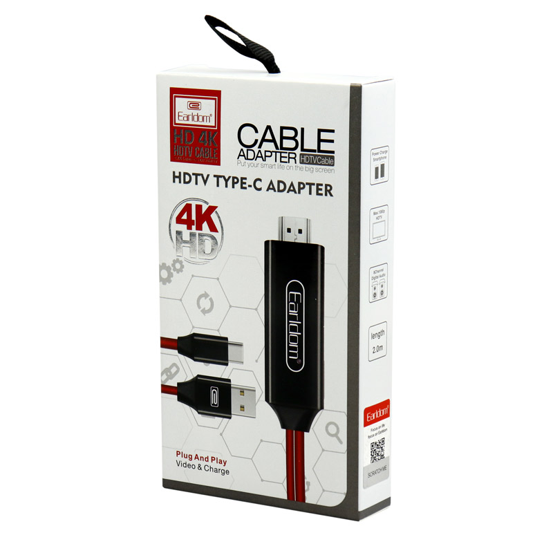 کابل تبدیل Earldom ET-W12 Type-C to HDMI 2m