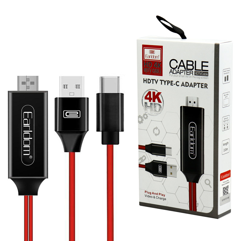 کابل تبدیل Earldom ET-W12 Type-C to HDMI 2m