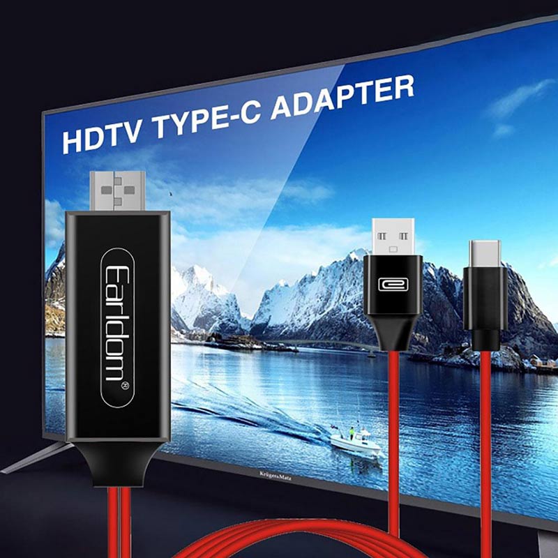 کابل تبدیل Earldom ET-W12 Type-C to HDMI 2m