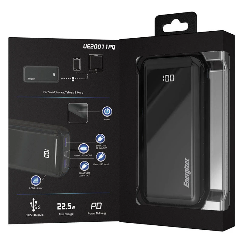 پاور بانک فست شارژ 20000 انرجایزر Energizer UE20011PQ PD 22.5W