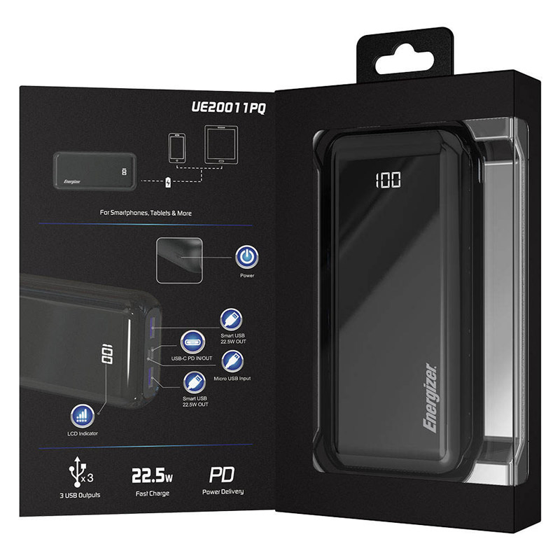 پاور بانک فست شارژ 20000 انرجایزر Energizer UE20011PQ PD 22.5W