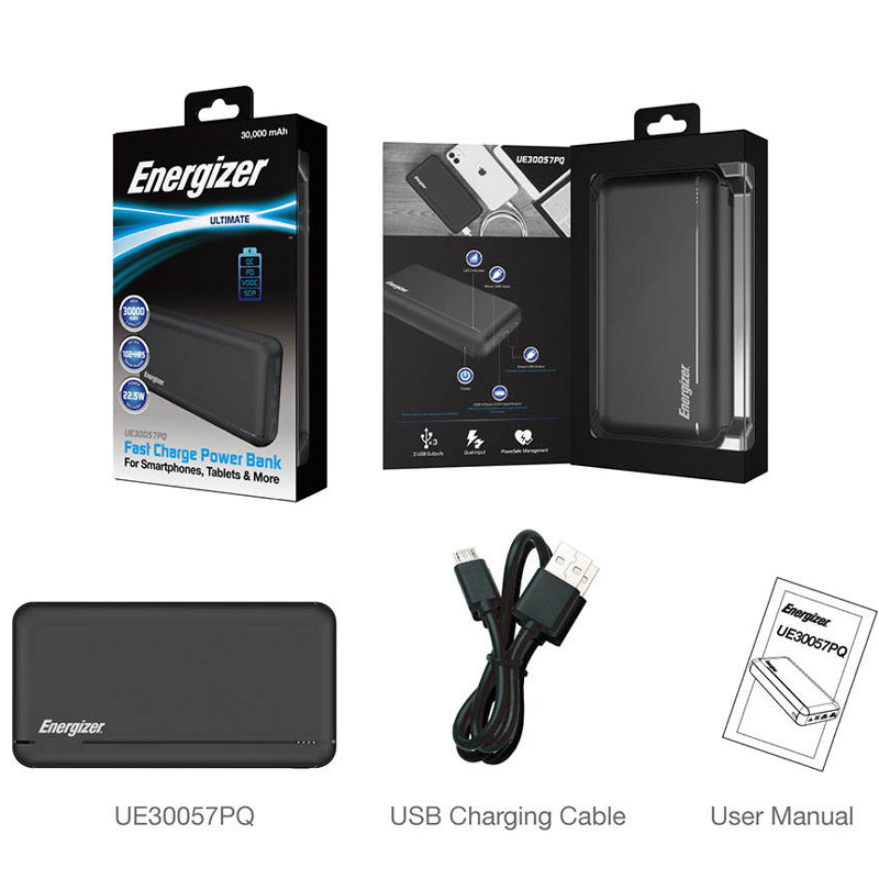 پاور بانک فست شارژ ۳۰۰۰۰ انرجایزر Energizer UE30057PQ QC3.0 PD 22.5W