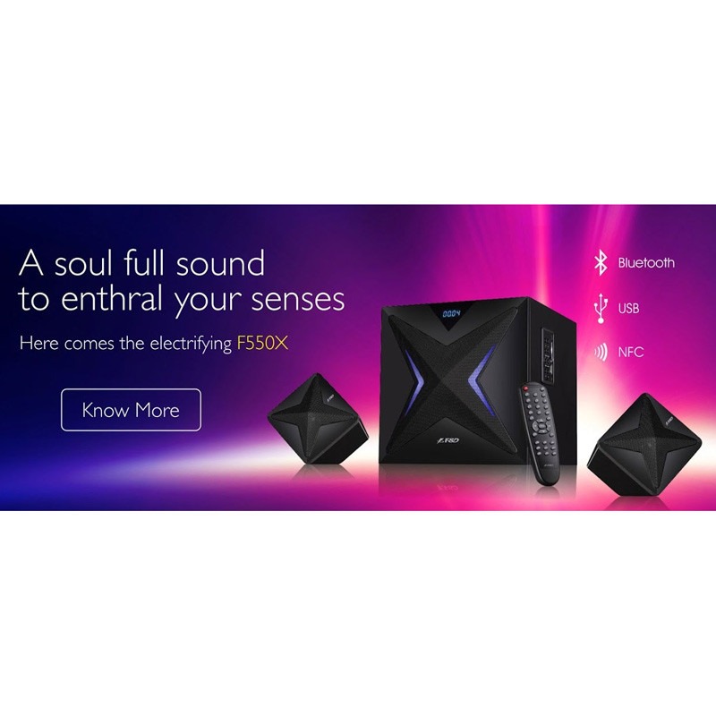 اسپیکر بلوتوثی رم و فلش خور F&D F550X + ریموت کنترل