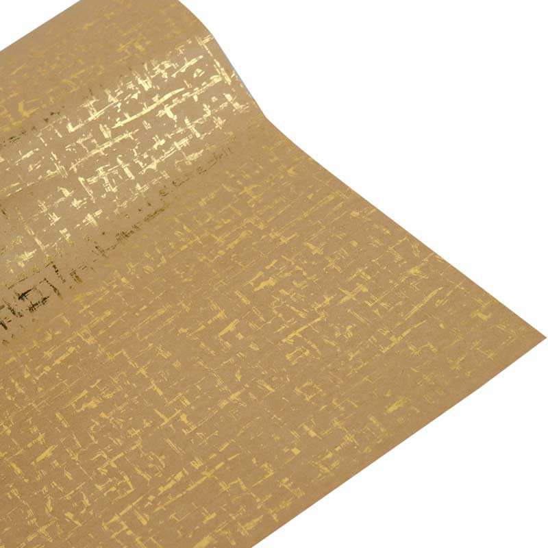 کاغذ کادو کرافت طلاکوب طرح دار بسته 50 عددی