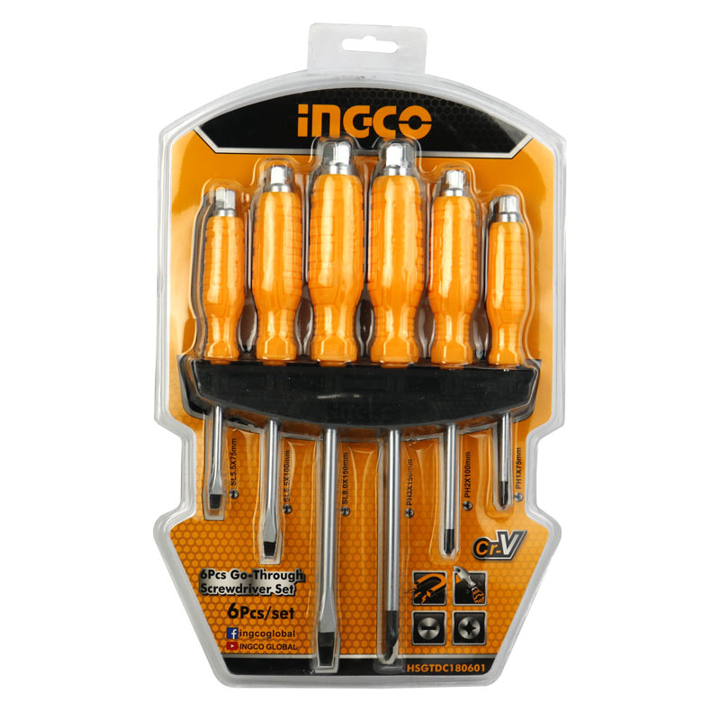 ست پیچ گوشتی ضربه خور 6 عددی اینکو Ingco HSGTDC180601