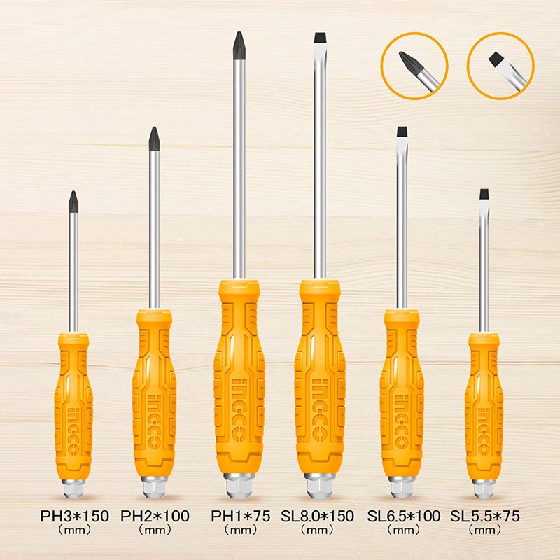 ست پیچ گوشتی ضربه خور 6 عددی اینکو Ingco HSGTDC180601