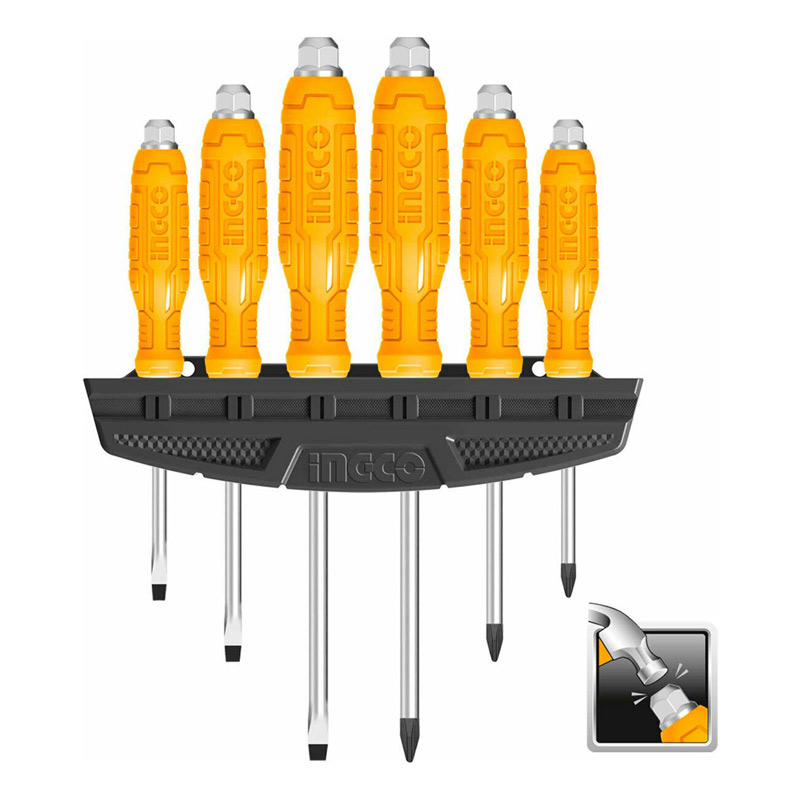 ست پیچ گوشتی ضربه خور 6 عددی اینکو Ingco HSGTDC180601