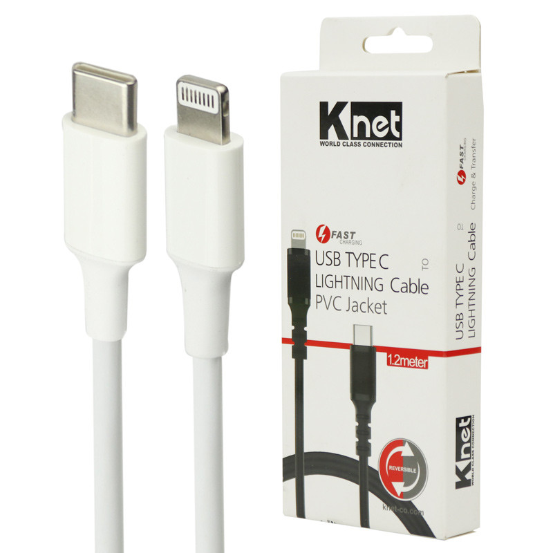 کابل تبدیل فست شارژ K-Net K-CUCL2012 Type-C to Lightning 1.2m