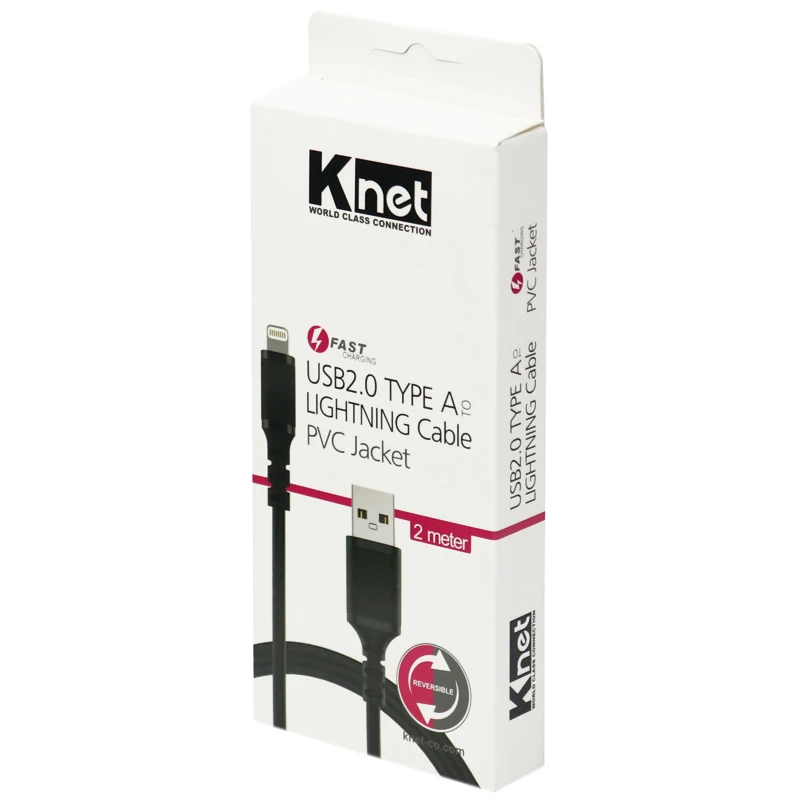 کابل آیفونی فست شارژ K-net K-CUL02020 2m