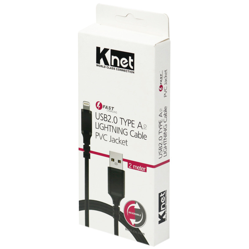 کابل آیفونی فست شارژ K-net K-CUL02020 2m