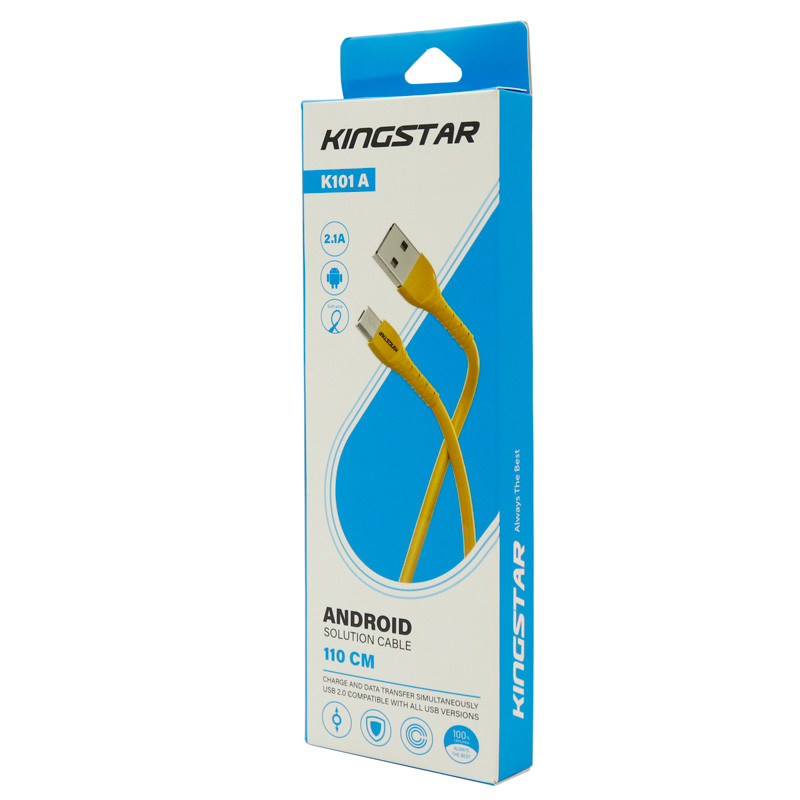 کابل میکرو یو اس بی KingStar K101A 2.1A 1.1m
