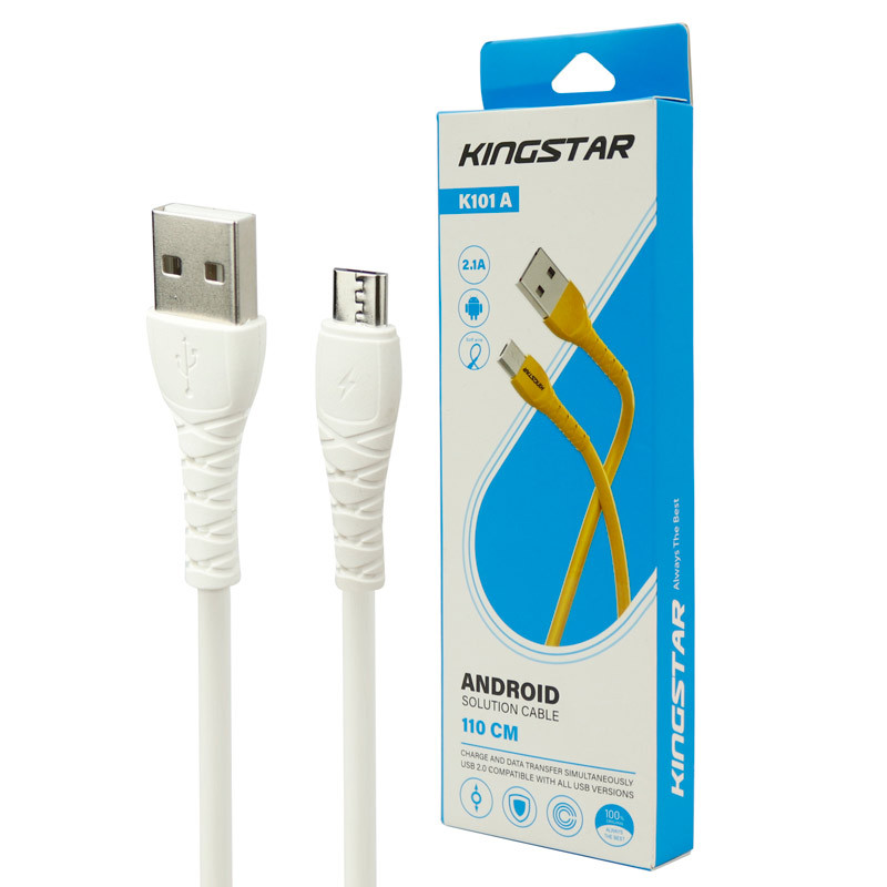 کابل میکرو یو اس بی KingStar K101A 2.1A 1.1m