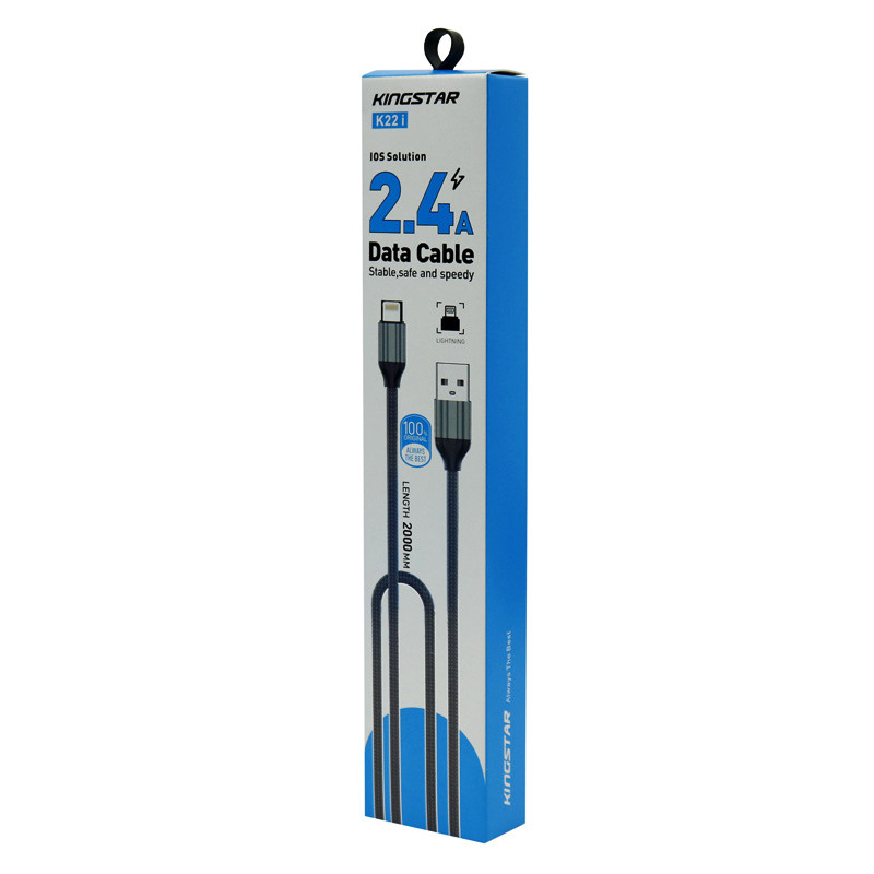 کابل آیفونی فست شارژ KingStar K22i 2.4A 2m