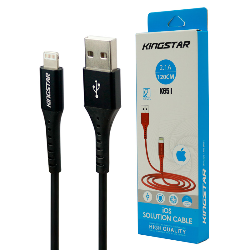 کابل آیفونی KingStar K65i 2.1A 1.2m