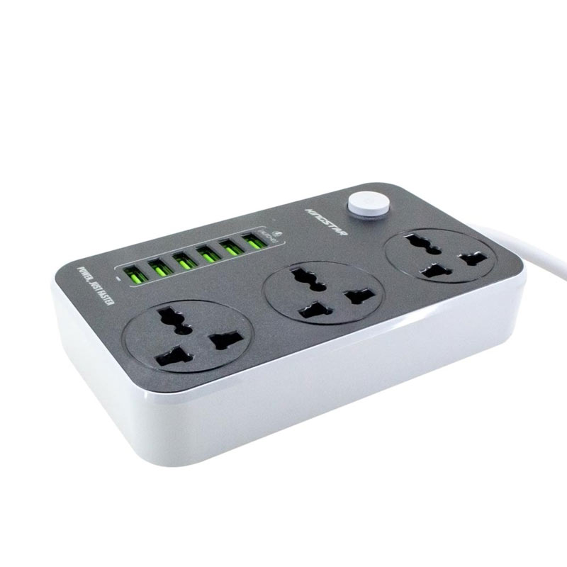 چند راهی 3 خانه برق کینگ استار KingStar KPS5109 با کابل 2 متری + شارژر USB