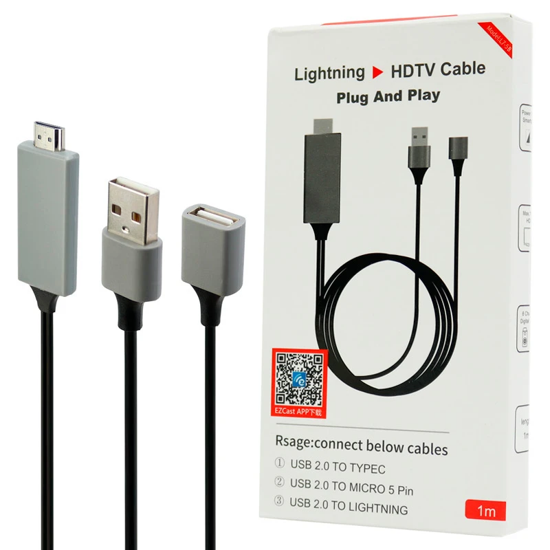 کابل تبدیل USB به L7-58 HDMI (MHL) طول 1 متر