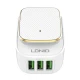 شارژر دیواری فست شارژ و چراغ خواب LDNIO A3305 3Port 3.4A + کابل میکرو یو اس بی