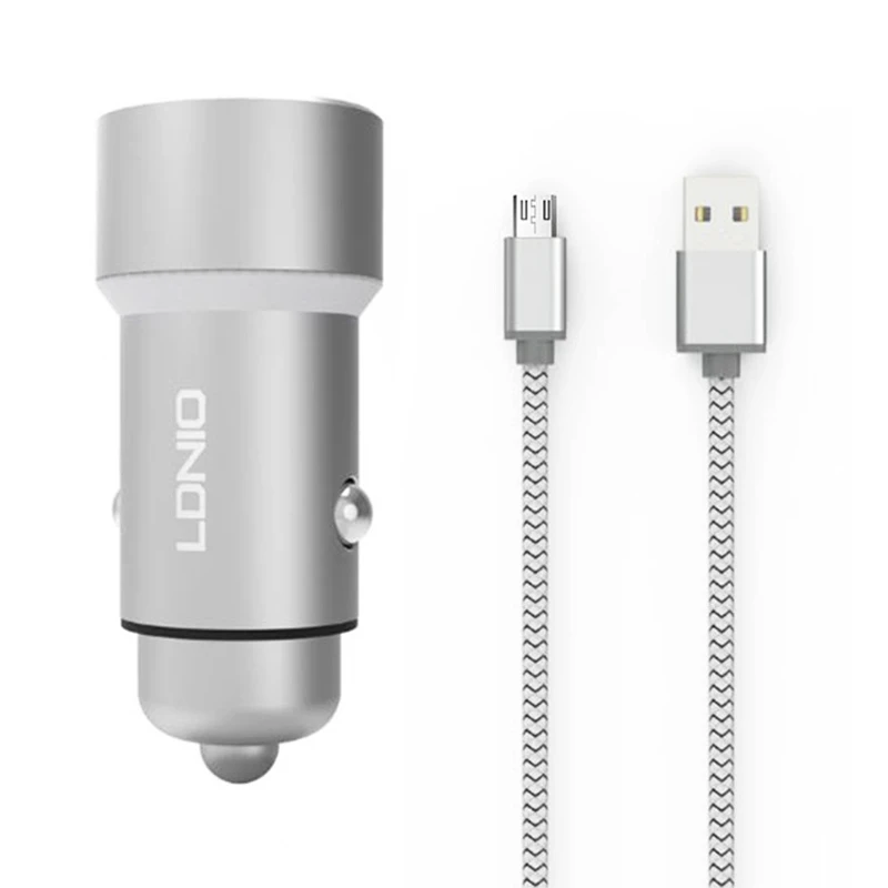 شارژر فندکی LDNIO C302 3.6A + کابل MicroUSB