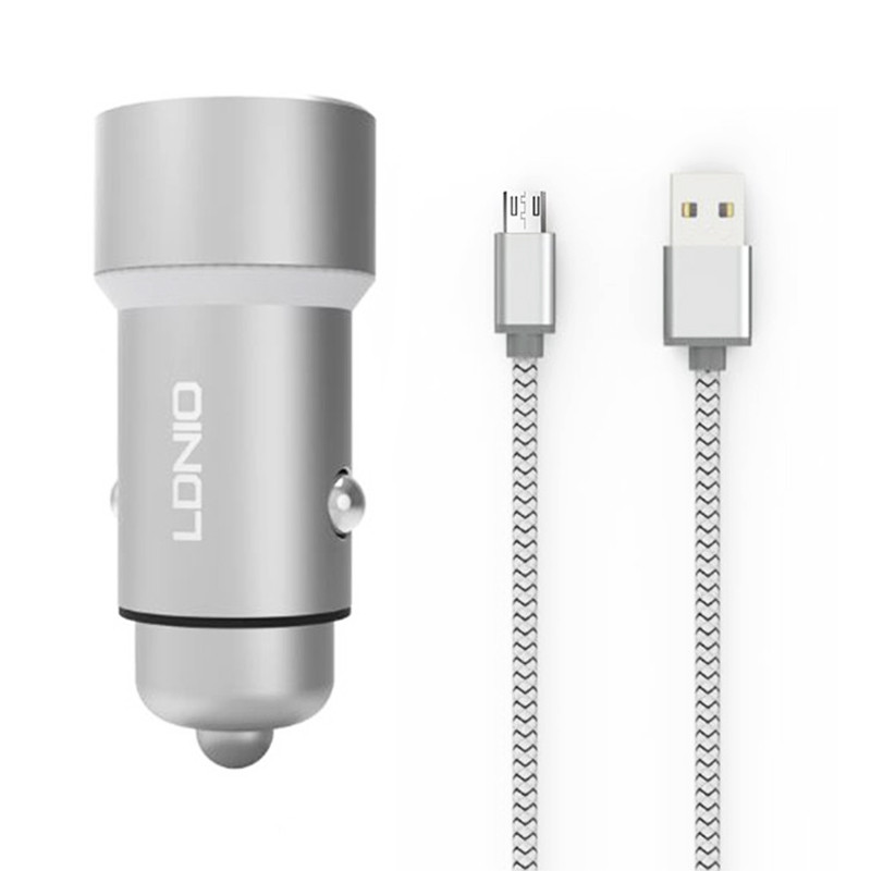 شارژر فندکی LDNIO C302 3.6A + کابل MicroUSB