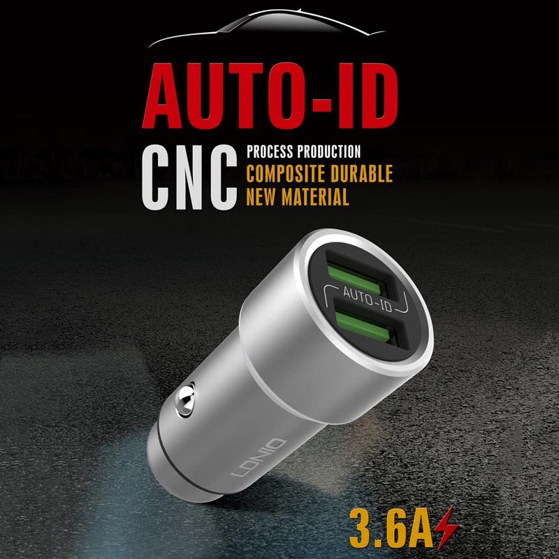 شارژر فندکی LDNIO C302 3.6A + کابل MicroUSB
