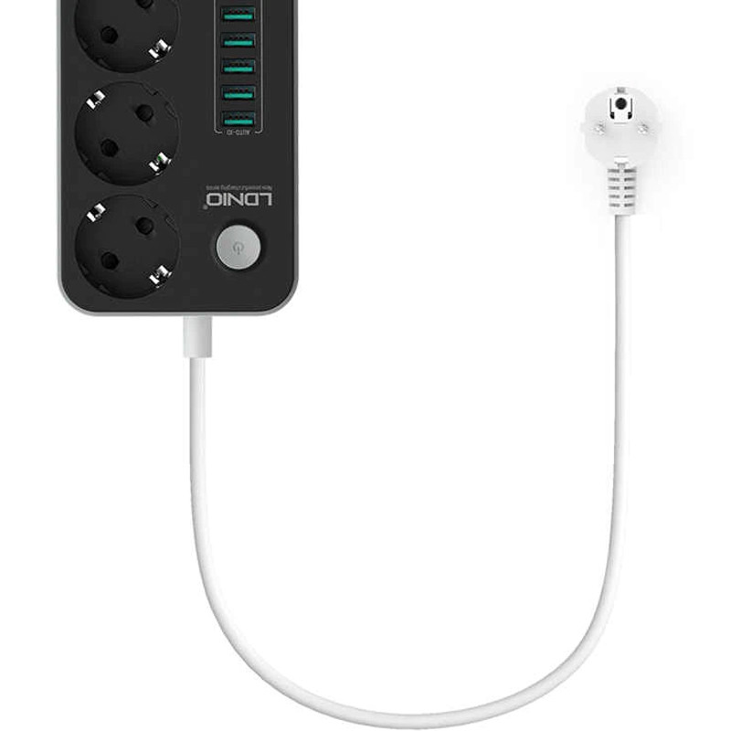 چند راهی 3 خانه برق الدینیو SE3631 با کابل 1٫6 متری + شارژر USB
