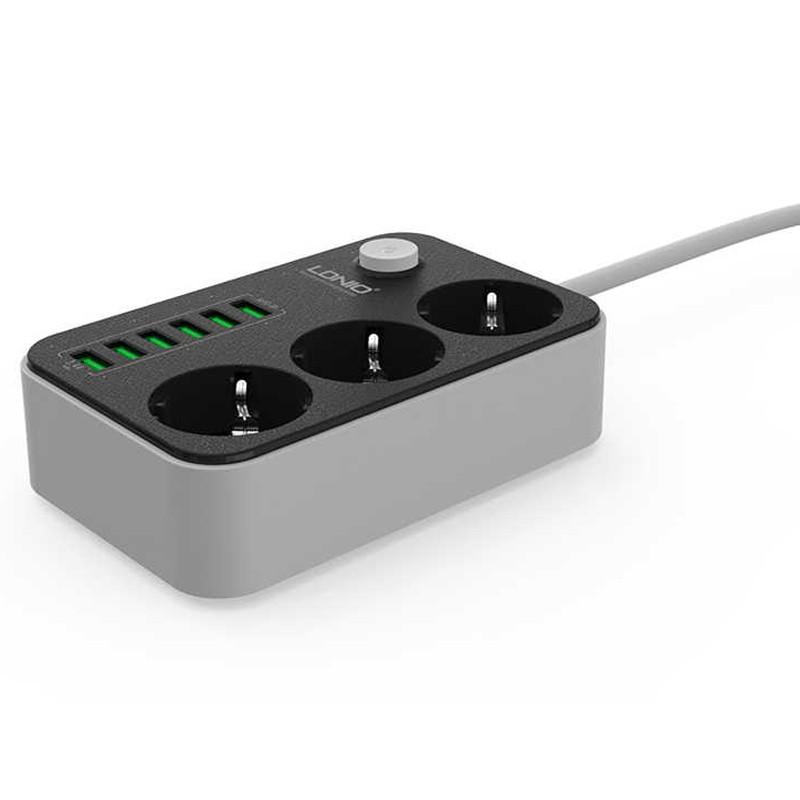 چند راهی 3 خانه برق الدینیو SE3631 با کابل 1٫6 متری + شارژر USB