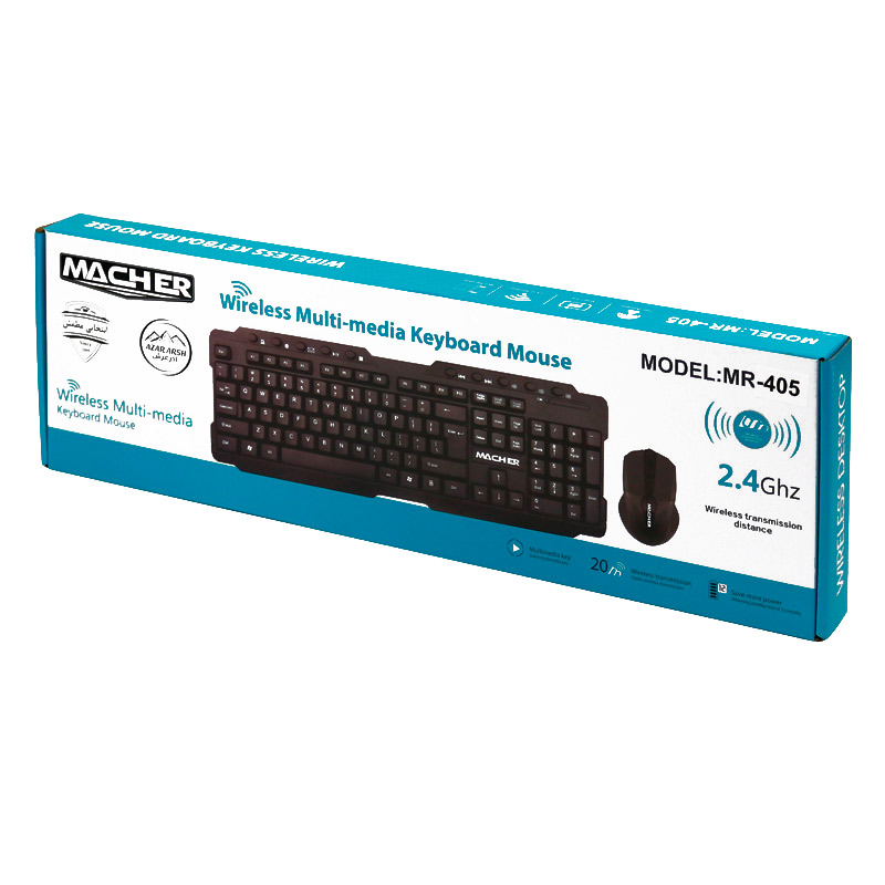 کیبورد و موس بی سیم مچر MR-405
