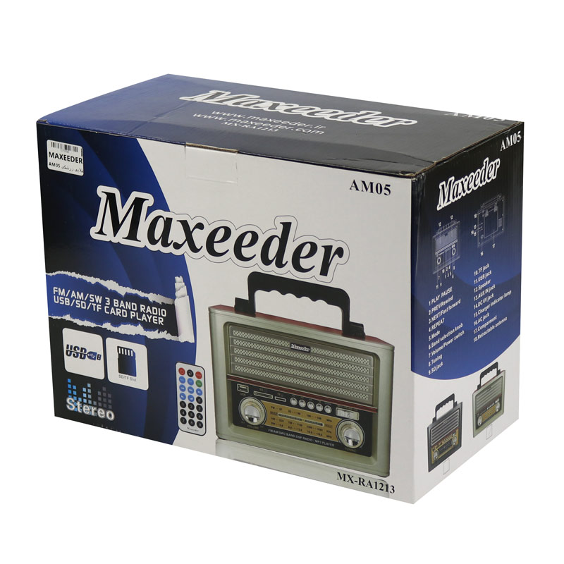 رادیو اسپیکر بلوتوثی رم و فلش خور Maxeeder MX-RA1213 AM05 + ریموت کنترل