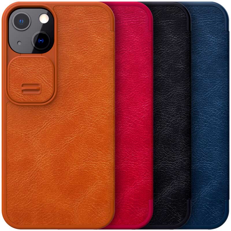 کیف چرمی اورجینال محافظ لنزدار QIN Pro نیلکین Apple iPhone 13