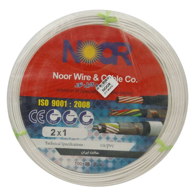 کابل برق مسی نور Noor PVC 2*1 100m
