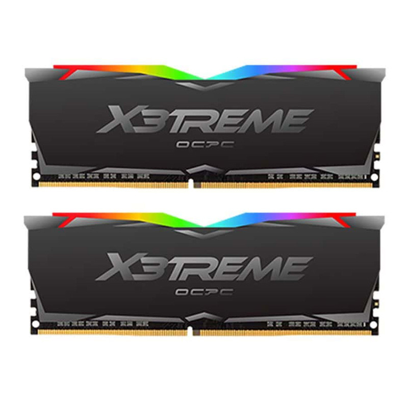 رم کامپیوتر OCPC X3TREME RGB Black DDR4 16GB 3200MHz CL16 Dual