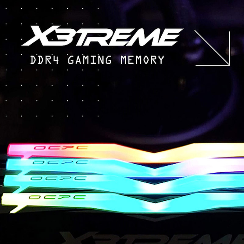 رم کامپیوتر OCPC X3TREME RGB Black DDR4 16GB 3200MHz CL16 Dual