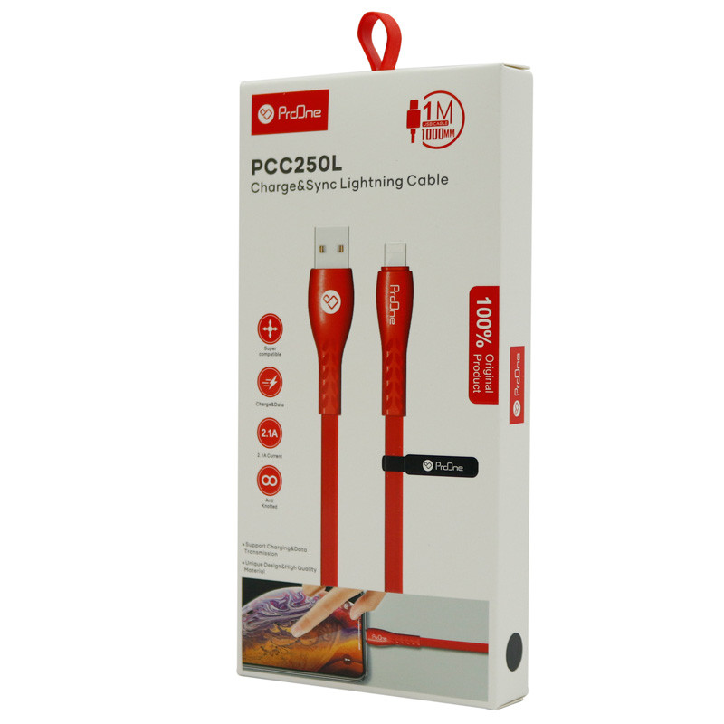 کابل آیفونی ProOne PCC250L 2.1A 1m